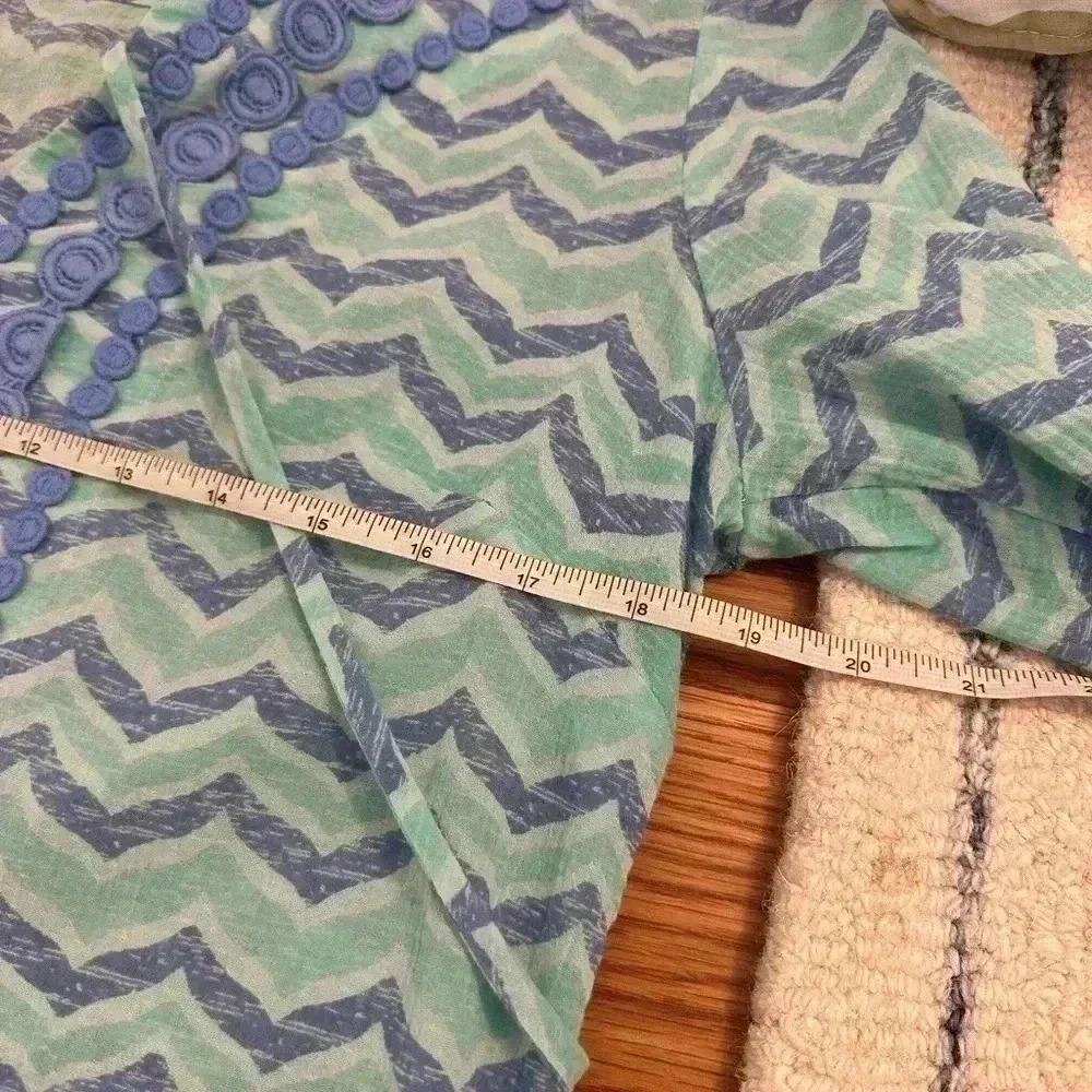 Vineyard Vines Whale Tail Chevron Print Tunic Cover Up Cotton Blue Size Small - Picture 11 of 13